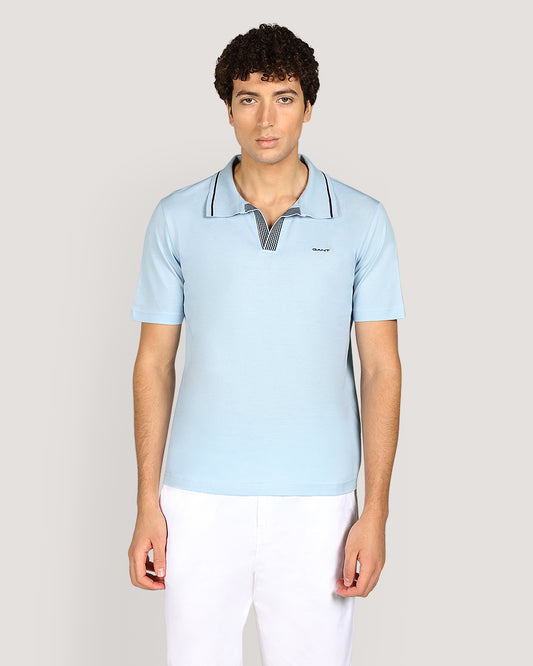 Gant Tippg Short Sleeve Polo Shirt For Men FRESH BLUE / M