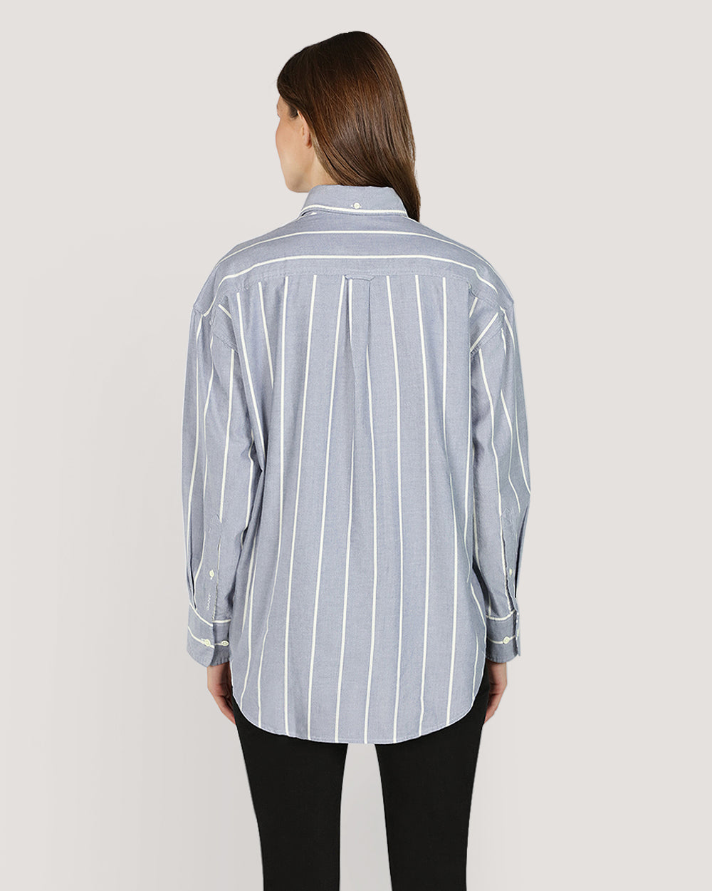 Gant Womenswear Striped Classic Oxford Shirt EVENING BLUE / 32