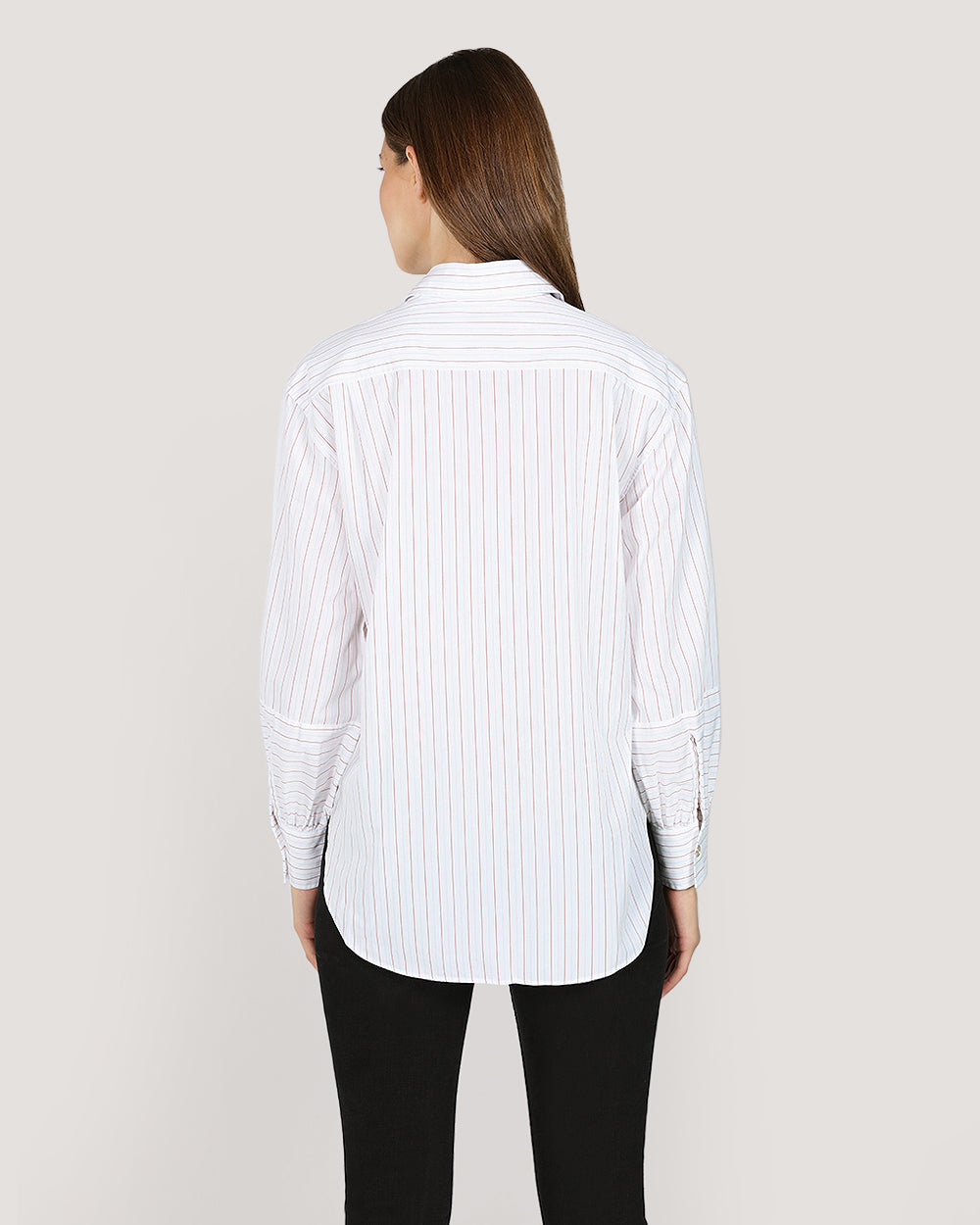 Gant Relaxed Striped Volume Sleeve Shirt For Women WHITE / 32