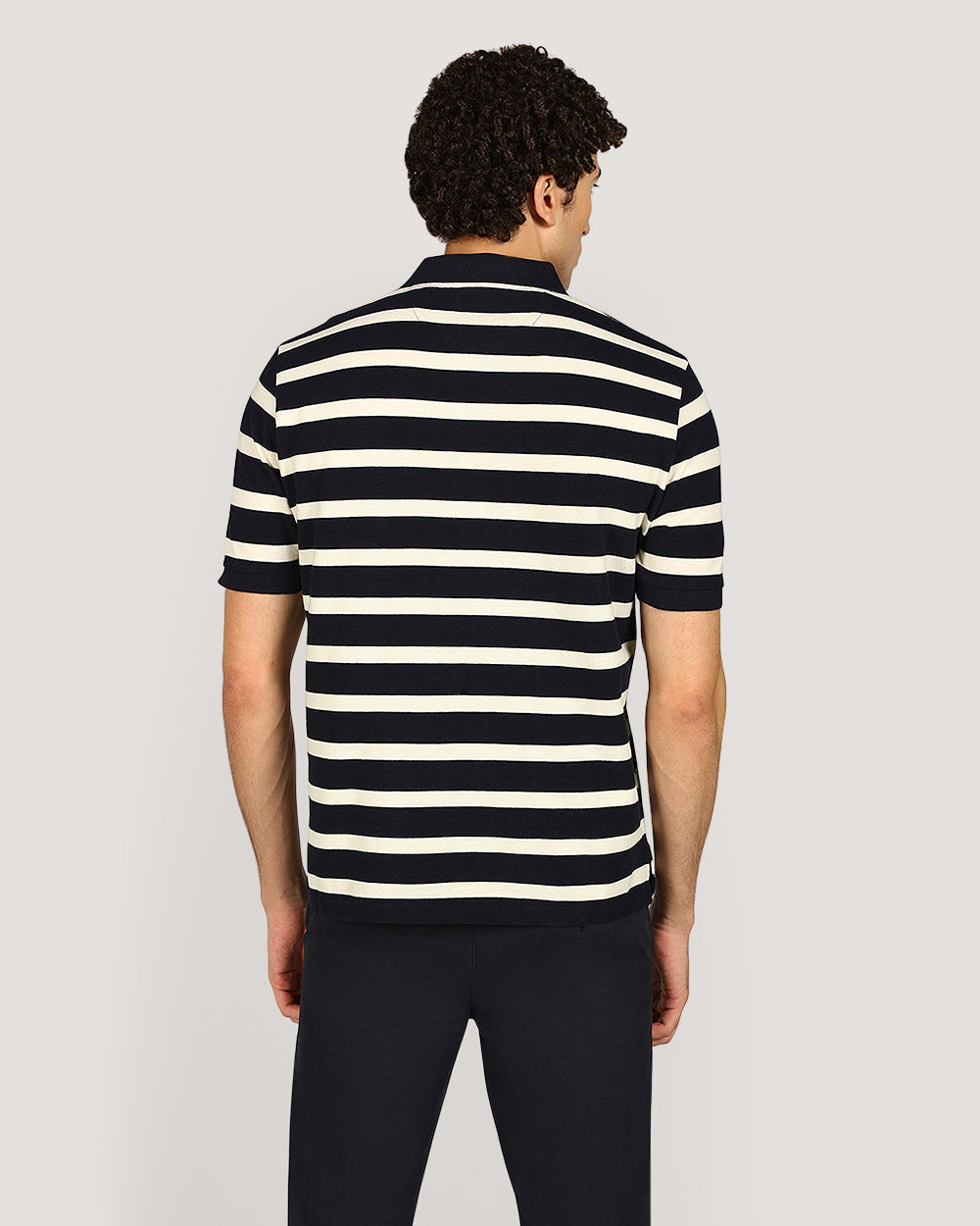Gant Striped Short Sleeve Polo Shirt For Men EVENING BLUE / M