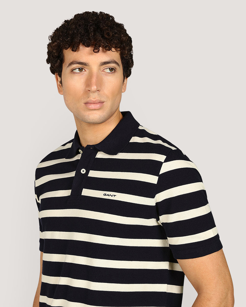 Gant Striped Short Sleeve Polo Shirt For Men EVENING BLUE / M