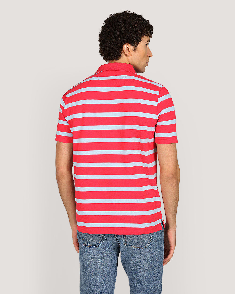 Gant Striped Short Sleeve Polo Shirt For Men WATERMELON RED / M