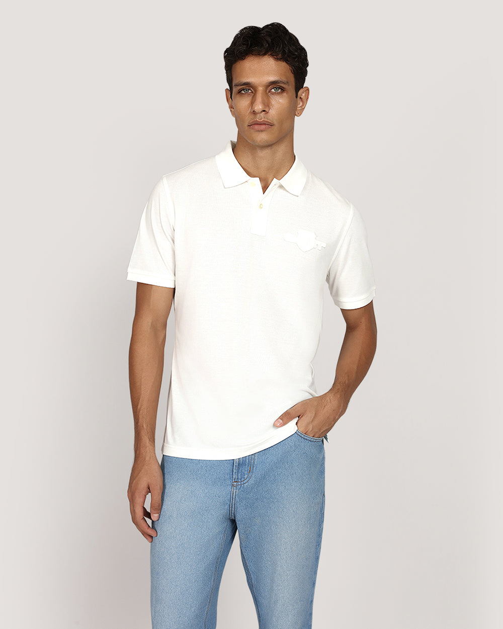 Gant Regular Tonal Shield Short Sleeve Polo EGGSHELL / M