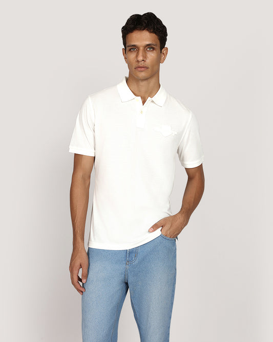 Gant Regular Tonal Shield Short Sleeve Polo EGGSHELL / M