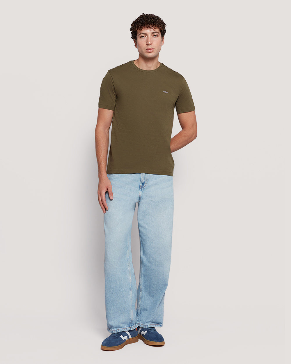 Gant Men’S Short Sleeve Cotton T-Shirt With Shield Logo JUNIPER GREEN / M