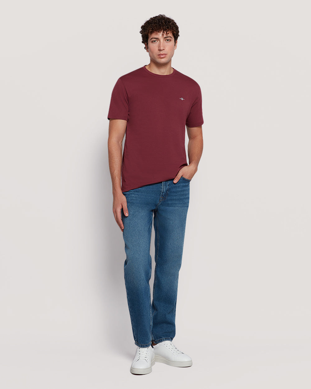 Gant Men’S Short Sleeve Cotton T-Shirt With Shield Logo WINE RED / M