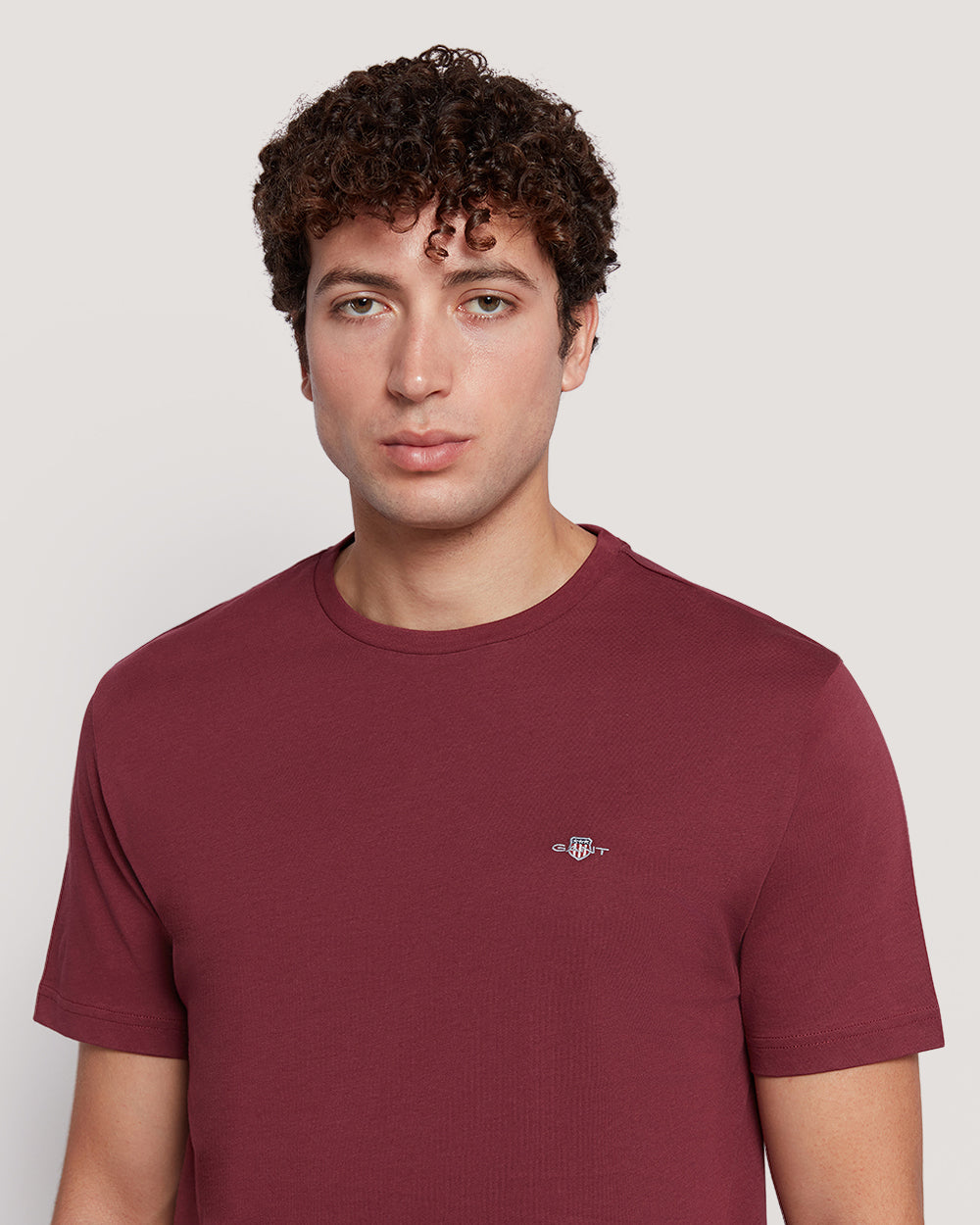 Gant Men’S Short Sleeve Cotton T-Shirt With Shield Logo WINE RED / M