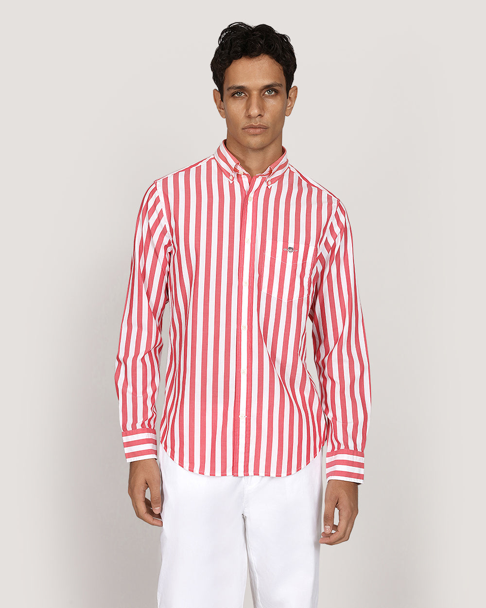 Gant Regular Classic Poplin Stripe Shirt WATERMELON RED / M