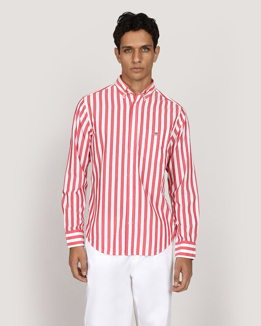 Gant Regular Classic Poplin Stripe Shirt WATERMELON RED / M