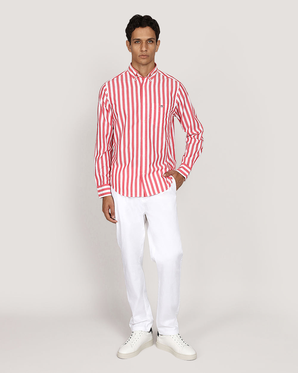 Gant Regular Classic Poplin Stripe Shirt WATERMELON RED / M