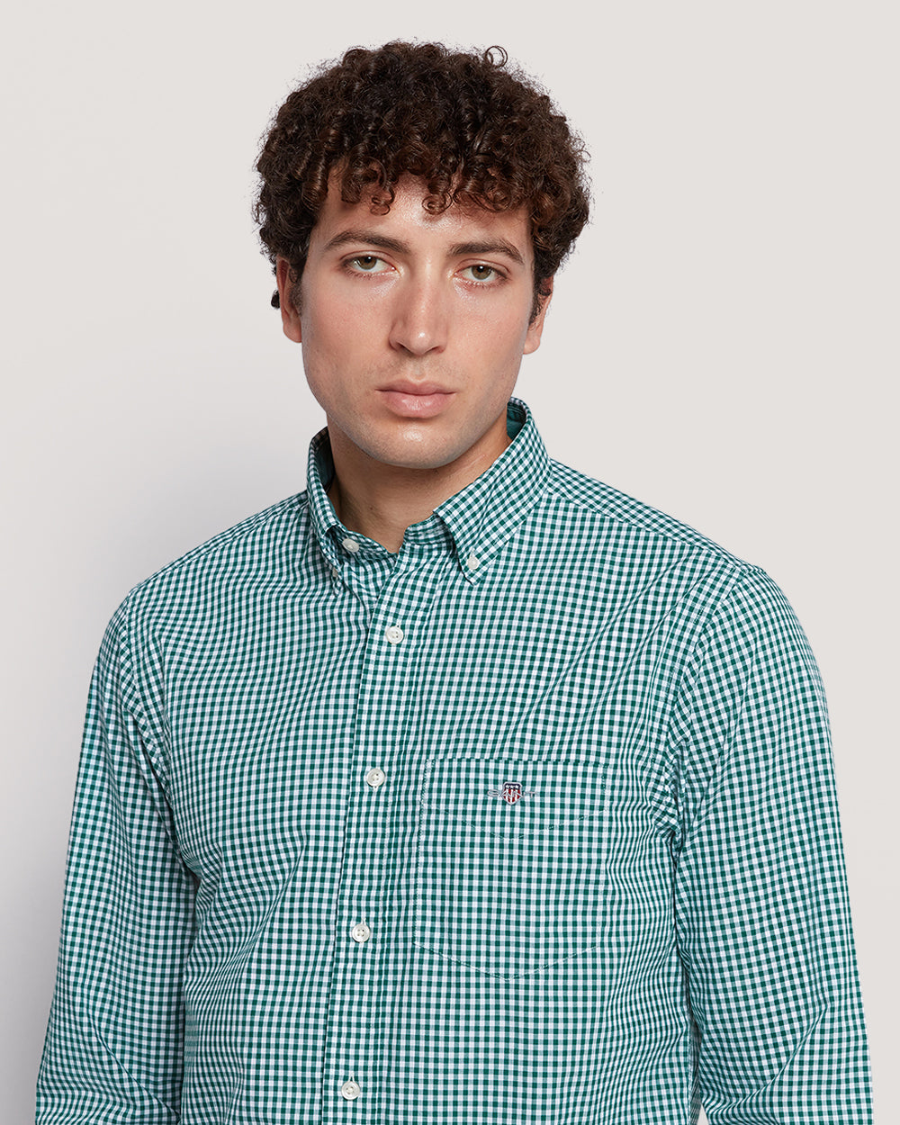 Gant Men’S Regular Fit Gingham Check Poplin Cotton Shirt DEEP FOREST GREEN / M