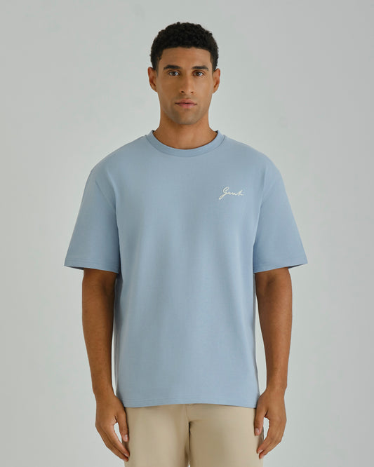 SS EMBROIDERED T-SHIRT Blue / M