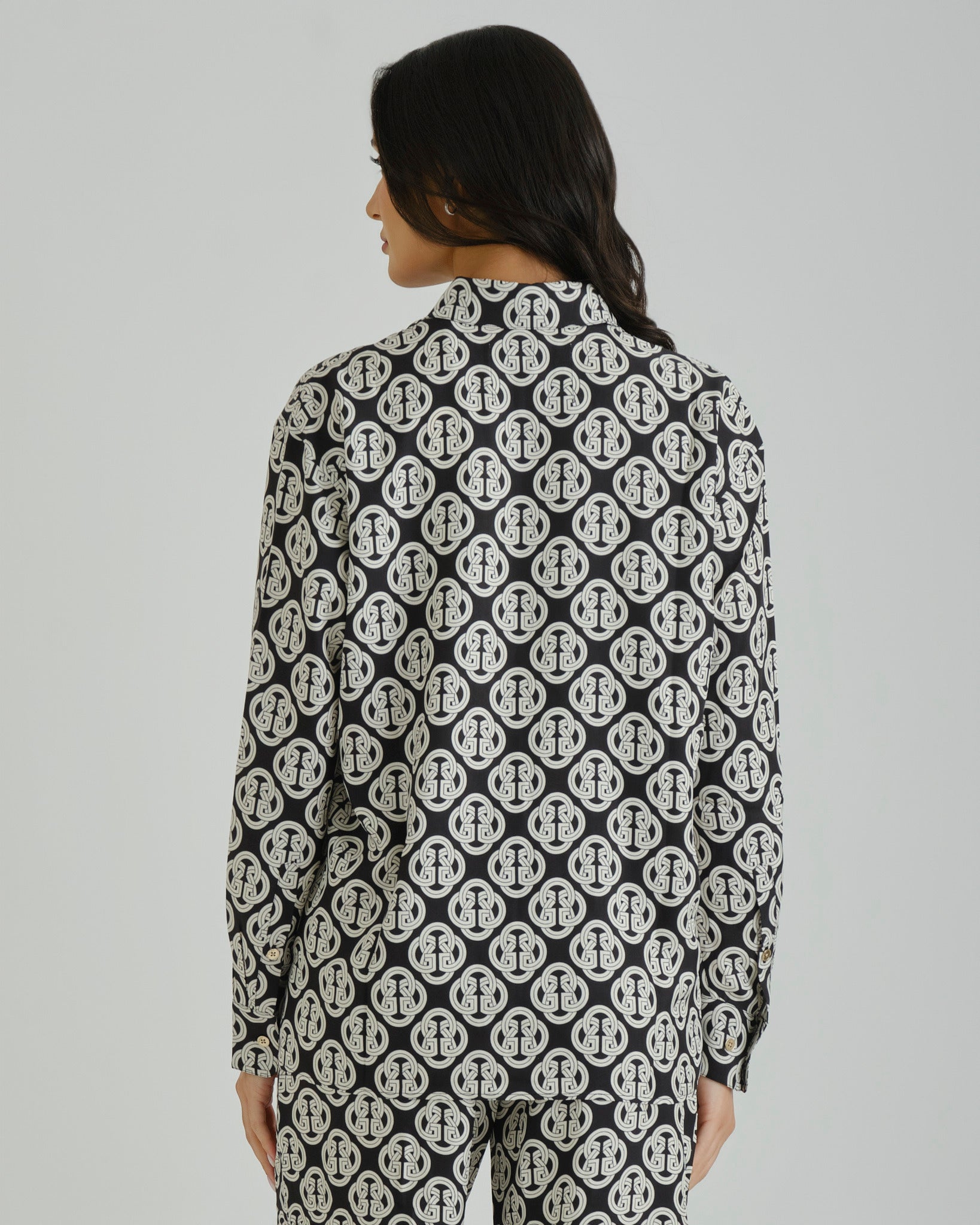 REL PRINTED BLOUSE Black / 36