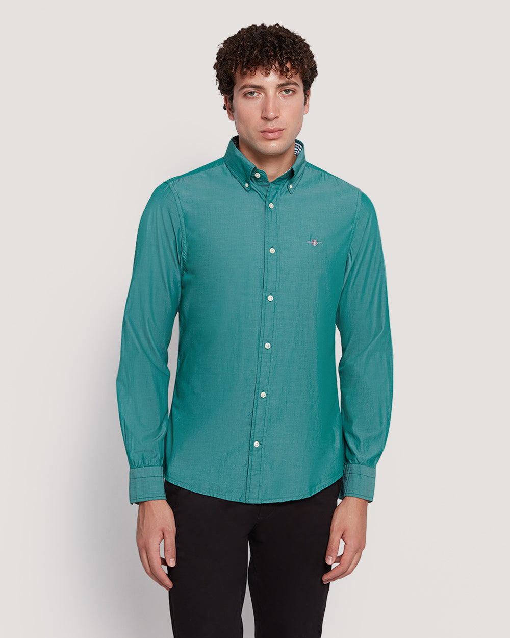 Gant Men’S Slim Fit Cotton Poplin Shirt DEEP FOREST GREEN / M