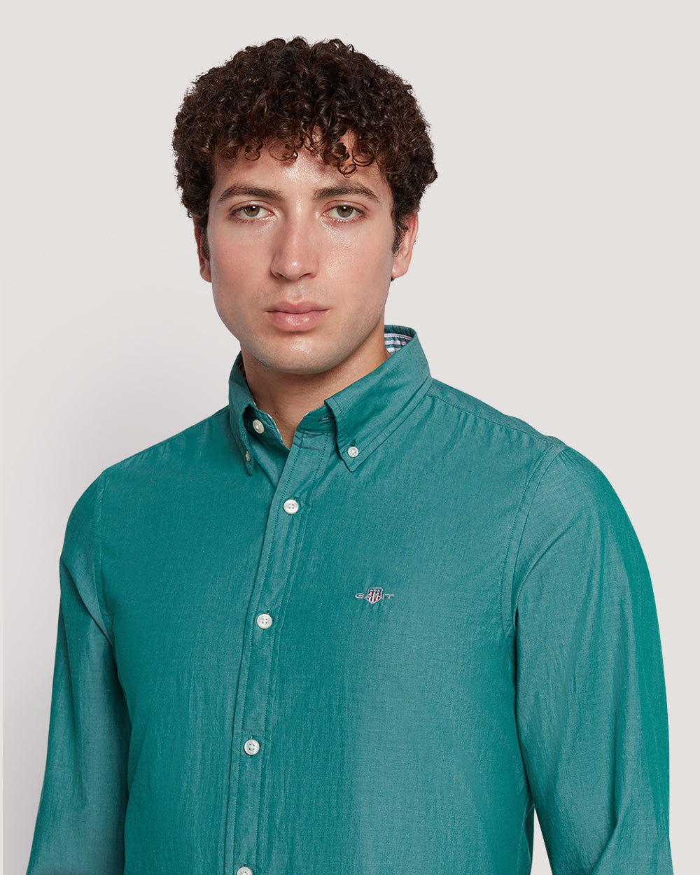 Gant Men’S Slim Fit Cotton Poplin Shirt DEEP FOREST GREEN / M