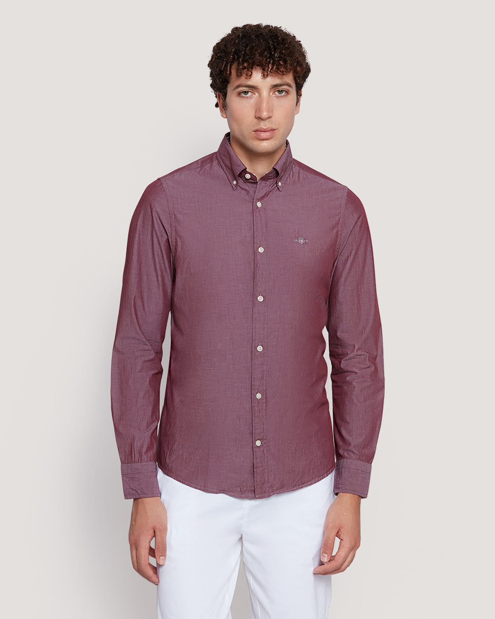 Gant Men’S Slim Fit Cotton Poplin Shirt WINE RED / M
