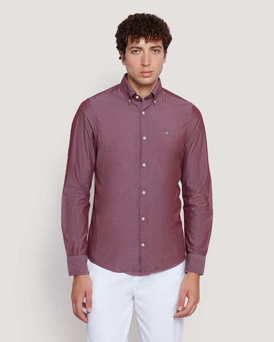 Gant Men’S Slim Fit Cotton Poplin Shirt WINE RED / M