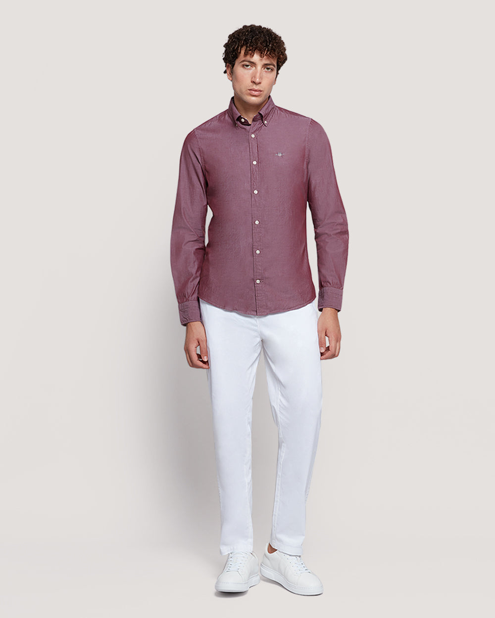 Gant Men’S Slim Fit Cotton Poplin Shirt WINE RED / M