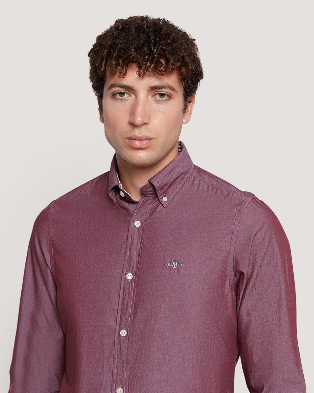 Gant Men’S Slim Fit Cotton Poplin Shirt WINE RED / M