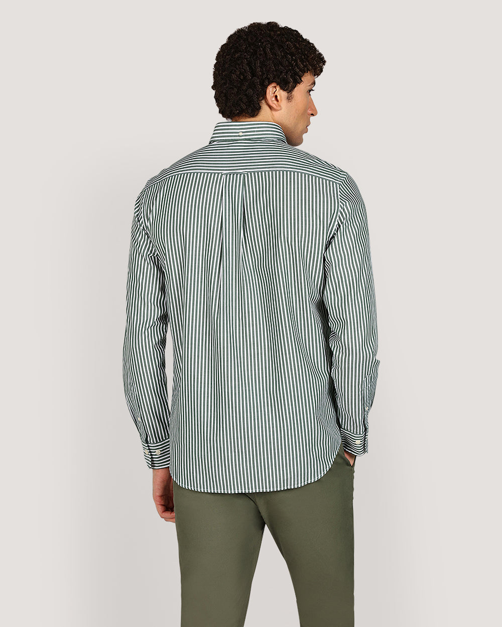 Gant Regular Classic Popl Stripe Shirt For Men FOREST GREEN / M