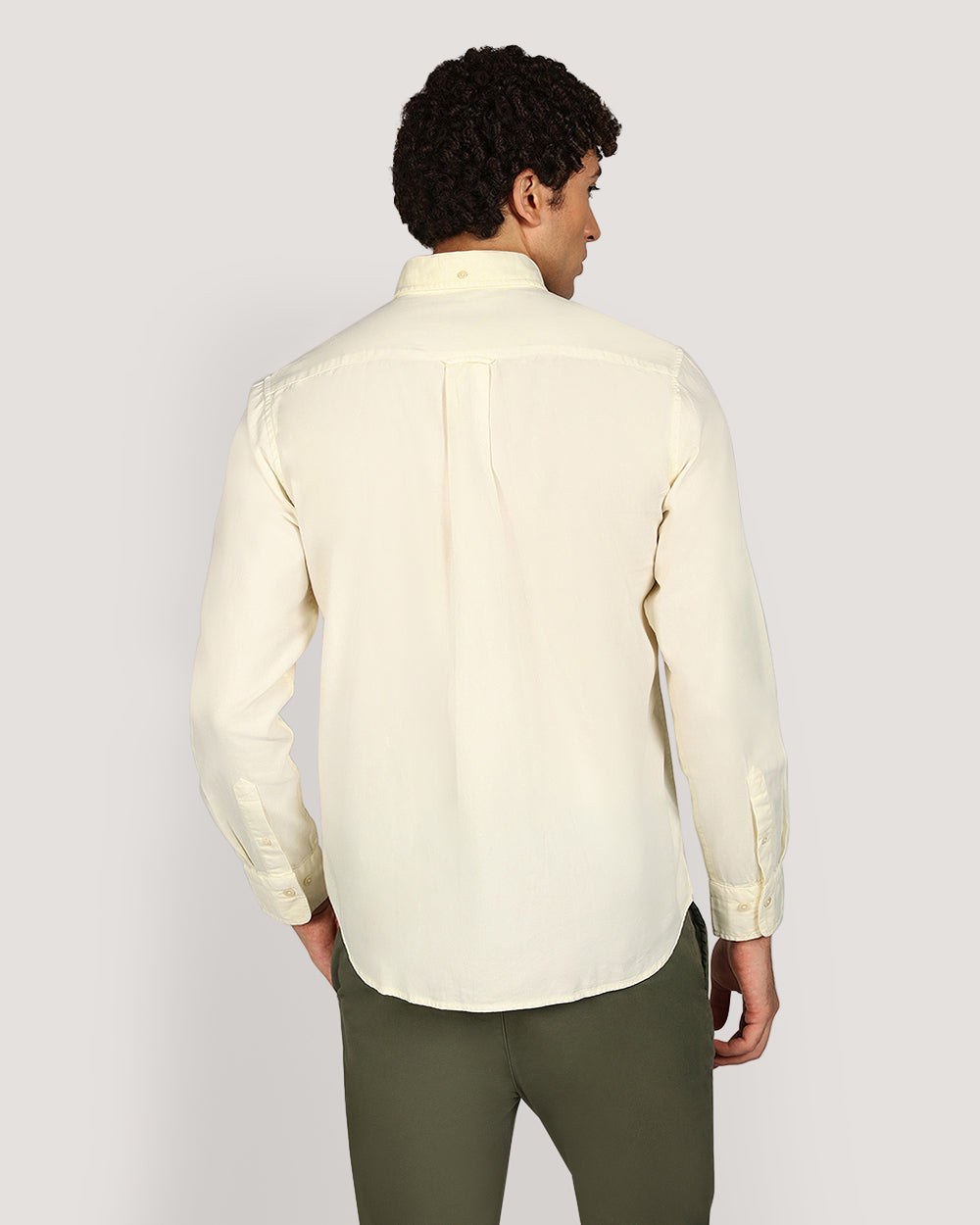 Gant Regular Garment Dyed Twill Shirt For Men CREAM / M
