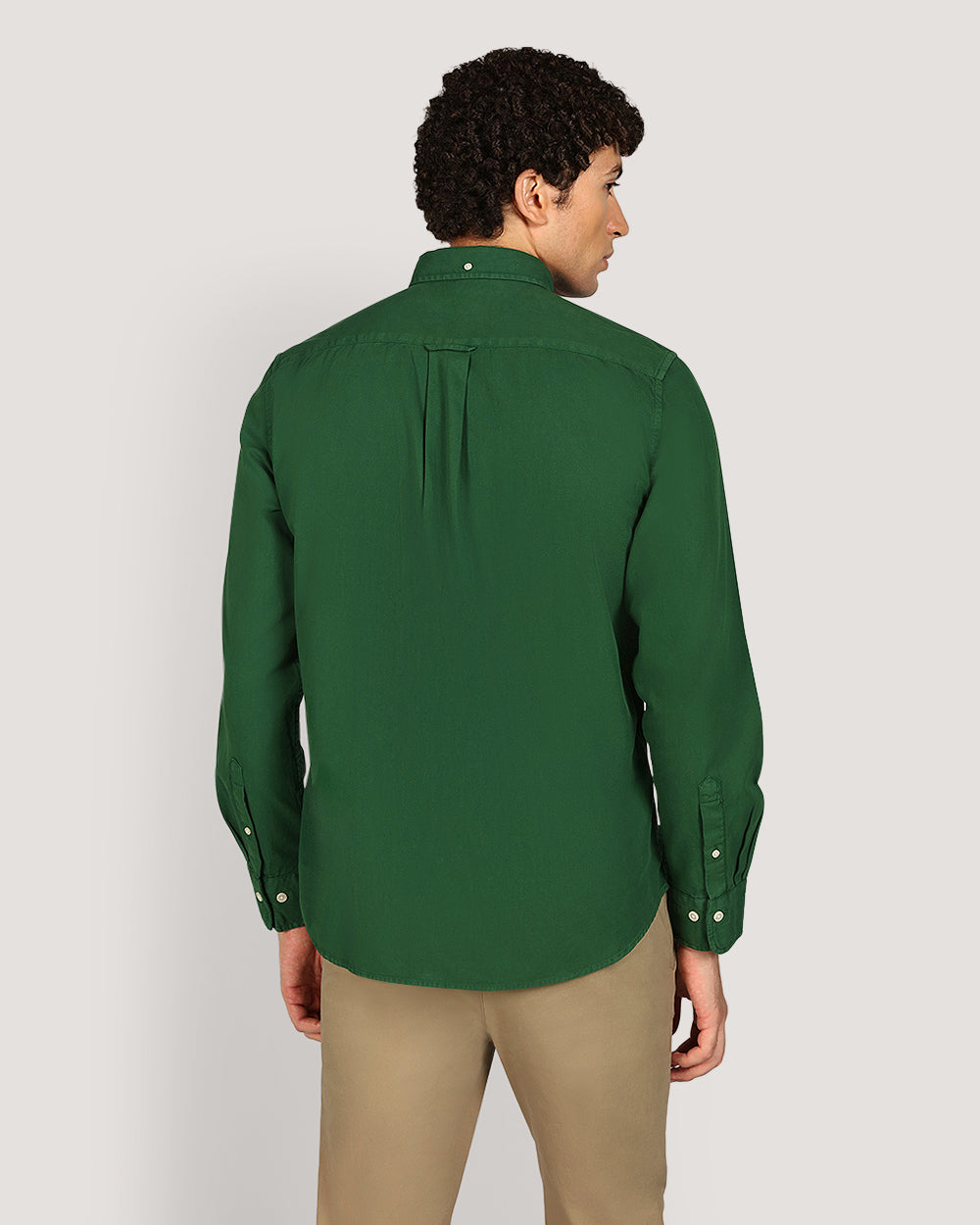 Gant Regular Garment Dyed Twill Shirt For Men FOREST GREEN / M