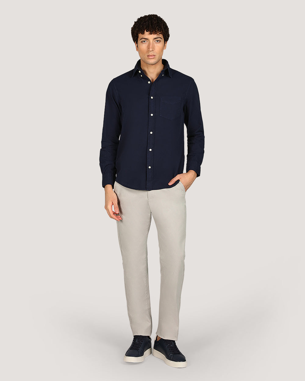 Gant Regular Garment Dyed Twill Shirt For Men EVENING BLUE / M