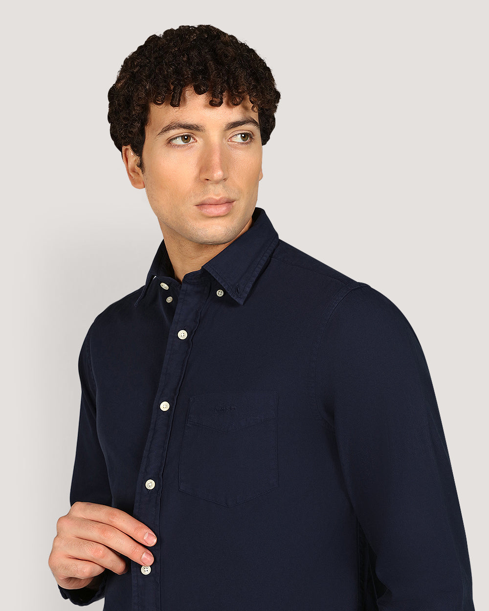 Gant Regular Garment Dyed Twill Shirt For Men EVENING BLUE / M