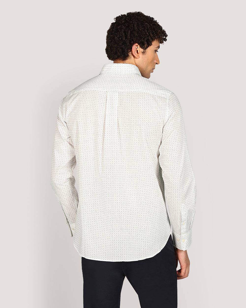 Gant Regular Micro Prt Shirt For Men EGGSHELL / M