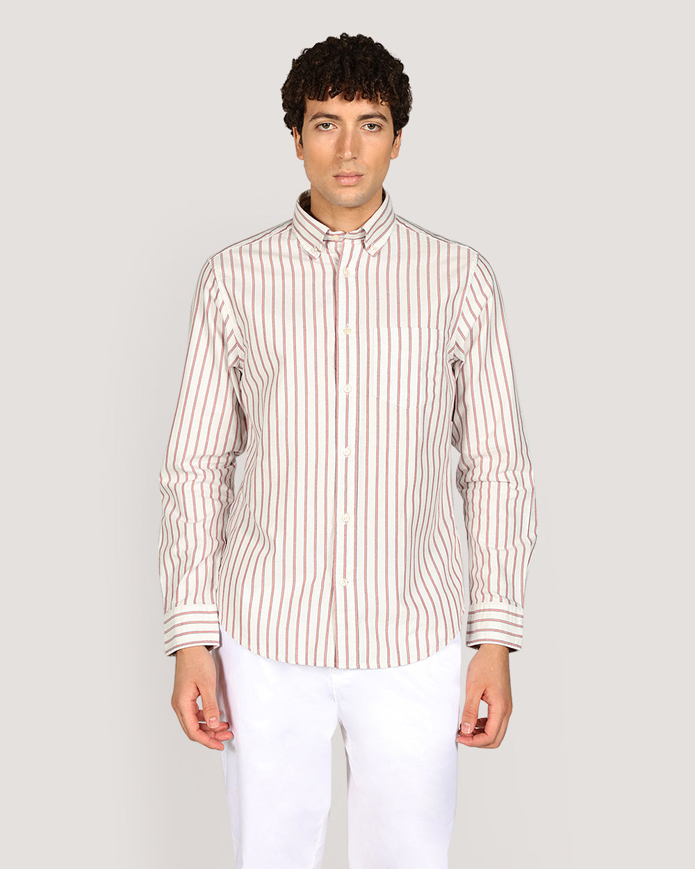 Gant Regular Archive Oxford Stripe Shirt For Men EGGSHELL / M