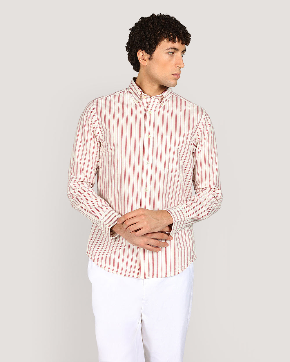 Gant Regular Archive Popl Stripe Shirt For Men CREAM / M