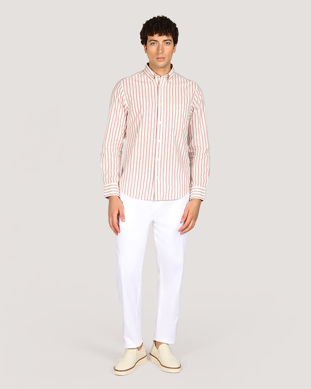 Gant Regular Archive Popl Stripe Shirt For Men CREAM / M