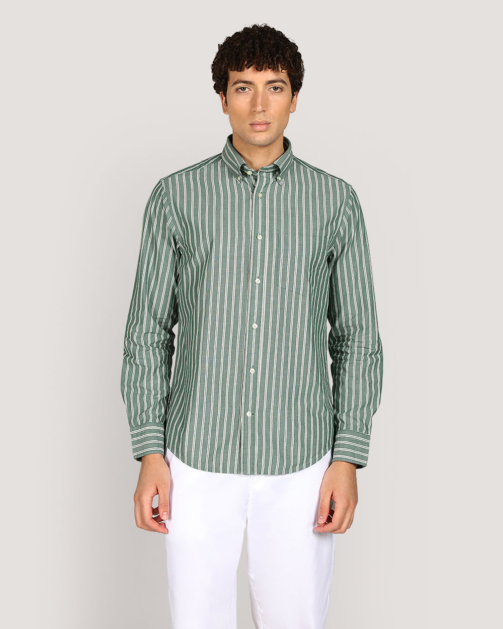 Gant Regular Archive Popl Stripe Shirt For Men FOREST GREEN / M