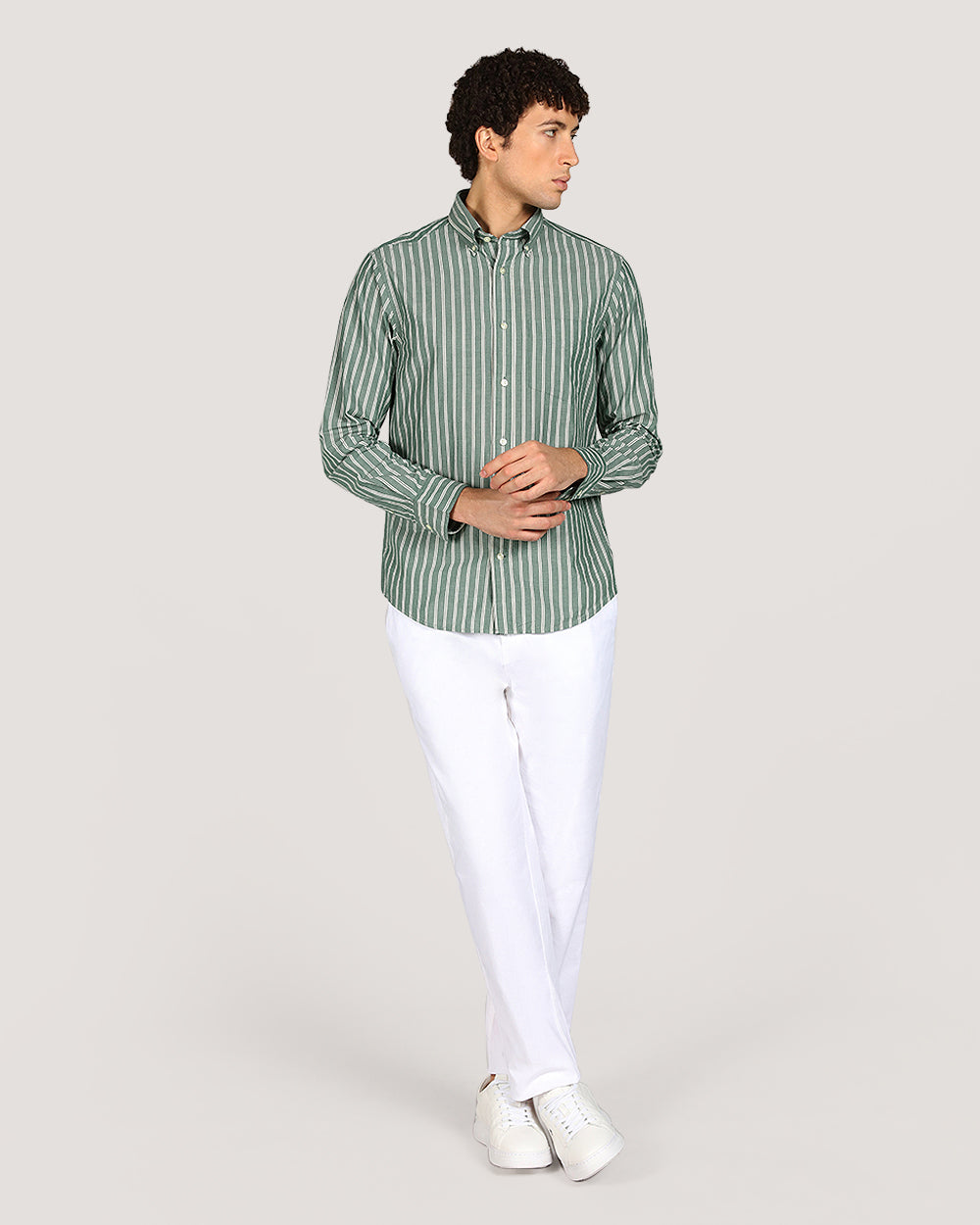 Gant Regular Archive Popl Stripe Shirt For Men FOREST GREEN / M
