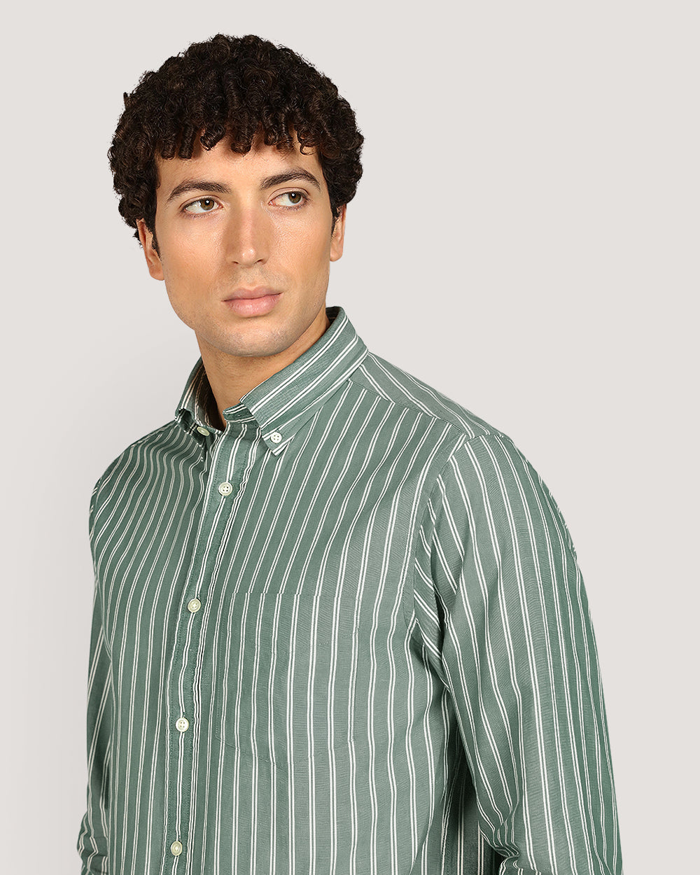 Gant Regular Archive Popl Stripe Shirt For Men FOREST GREEN / M