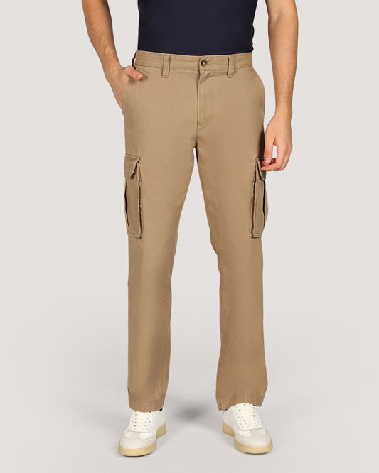 Gant Regular Cotton Twill Cargo Pants For Men DELICIOSO BROWN / 32X32
