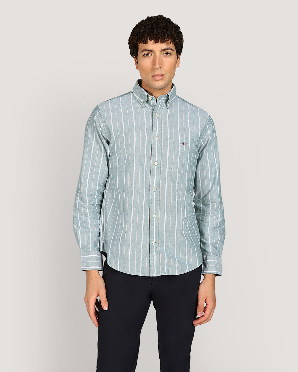 Gant Regular Classic Oxford Stripe Shirt For Men FOREST GREEN / M
