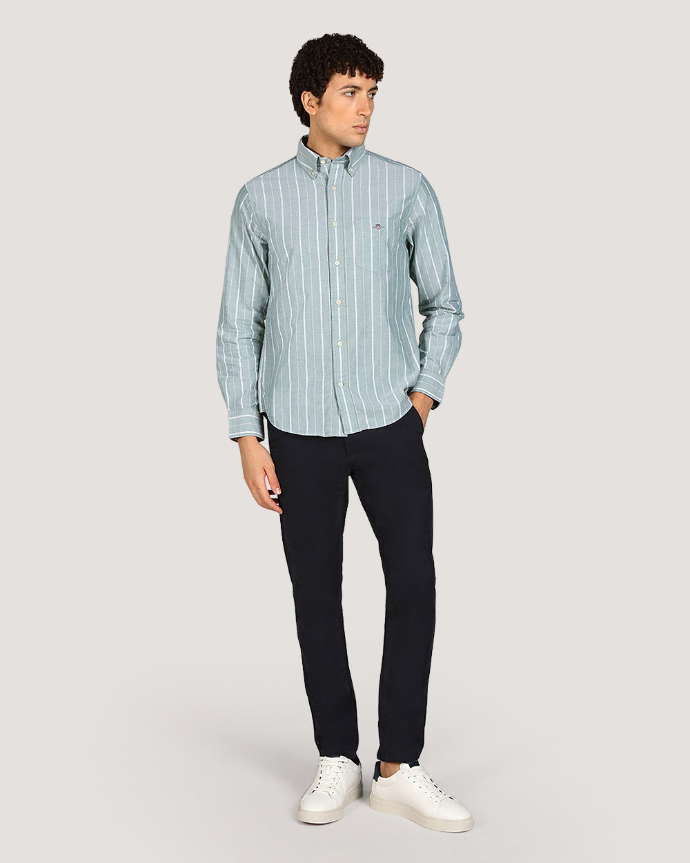 Gant Regular Classic Oxford Stripe Shirt For Men FOREST GREEN / M
