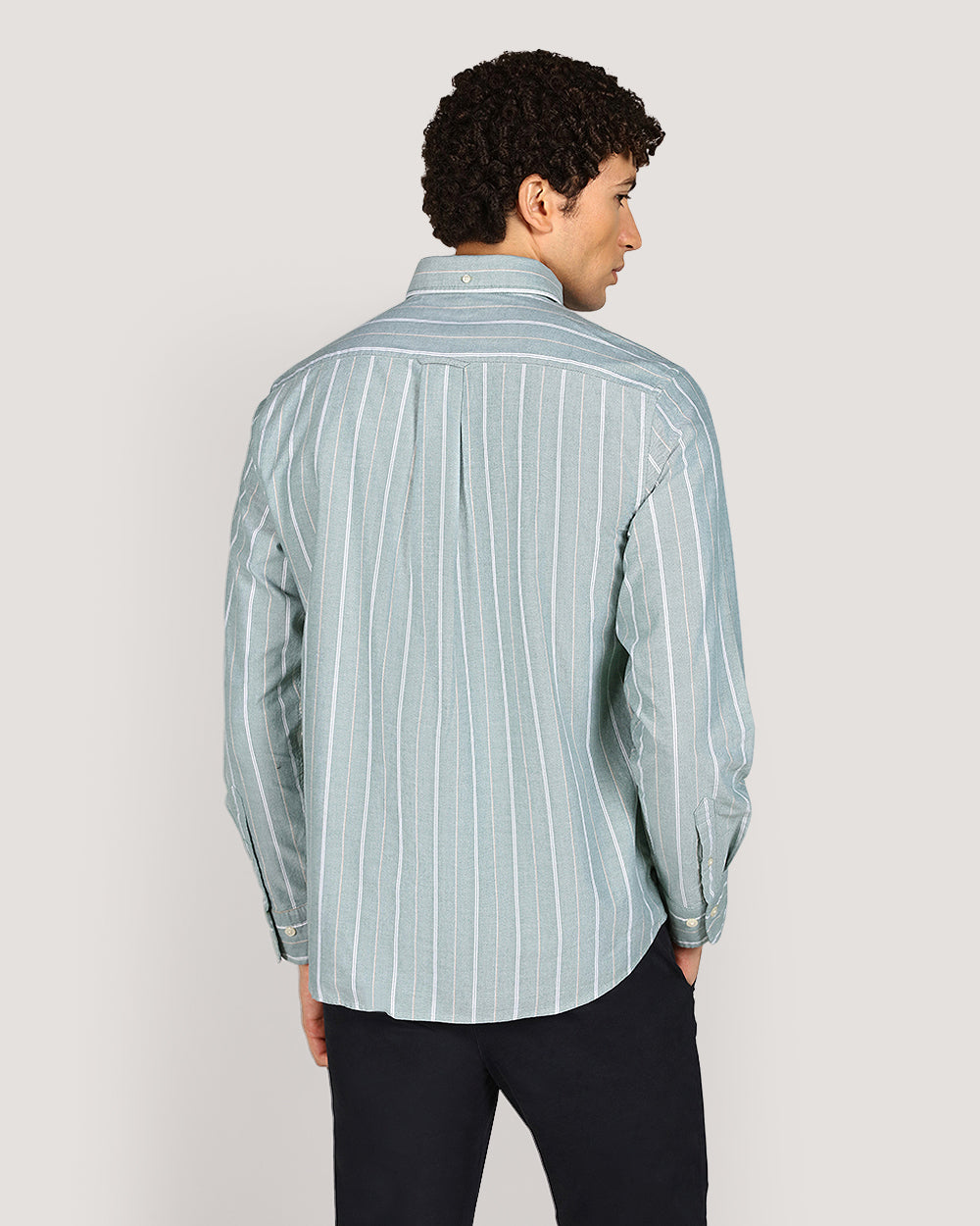 Gant Regular Classic Oxford Stripe Shirt For Men FOREST GREEN / M