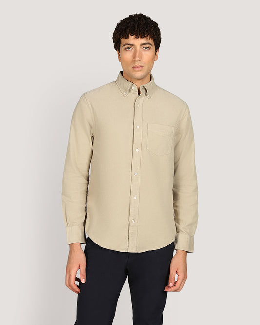 Gant Regular Corduroy Shirt For Men LATTE BEIGE / M