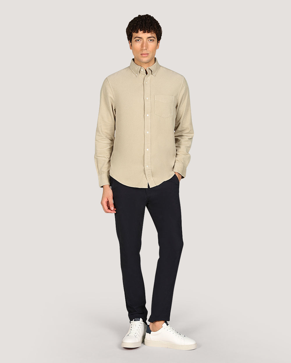 Gant Regular Corduroy Shirt For Men LATTE BEIGE / M