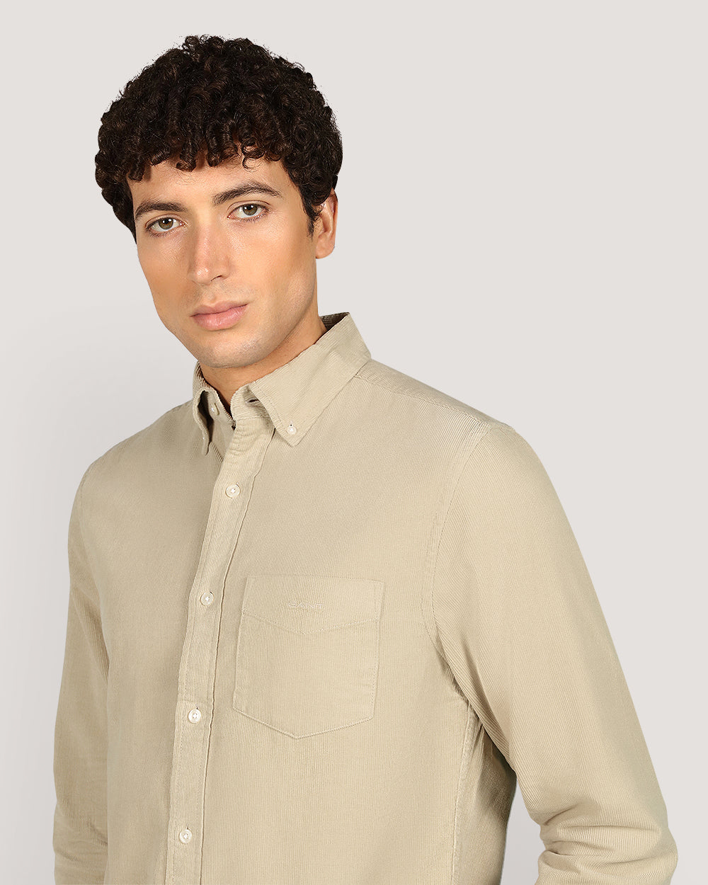 Gant Regular Corduroy Shirt For Men LATTE BEIGE / M