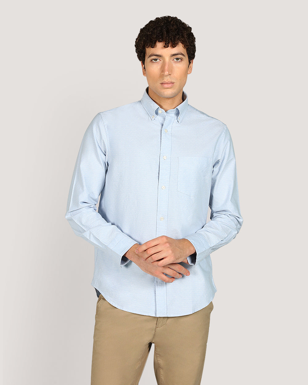 Gant Regular Oxford Dobby Dot Shirt For Men LIGHT BLUE / M
