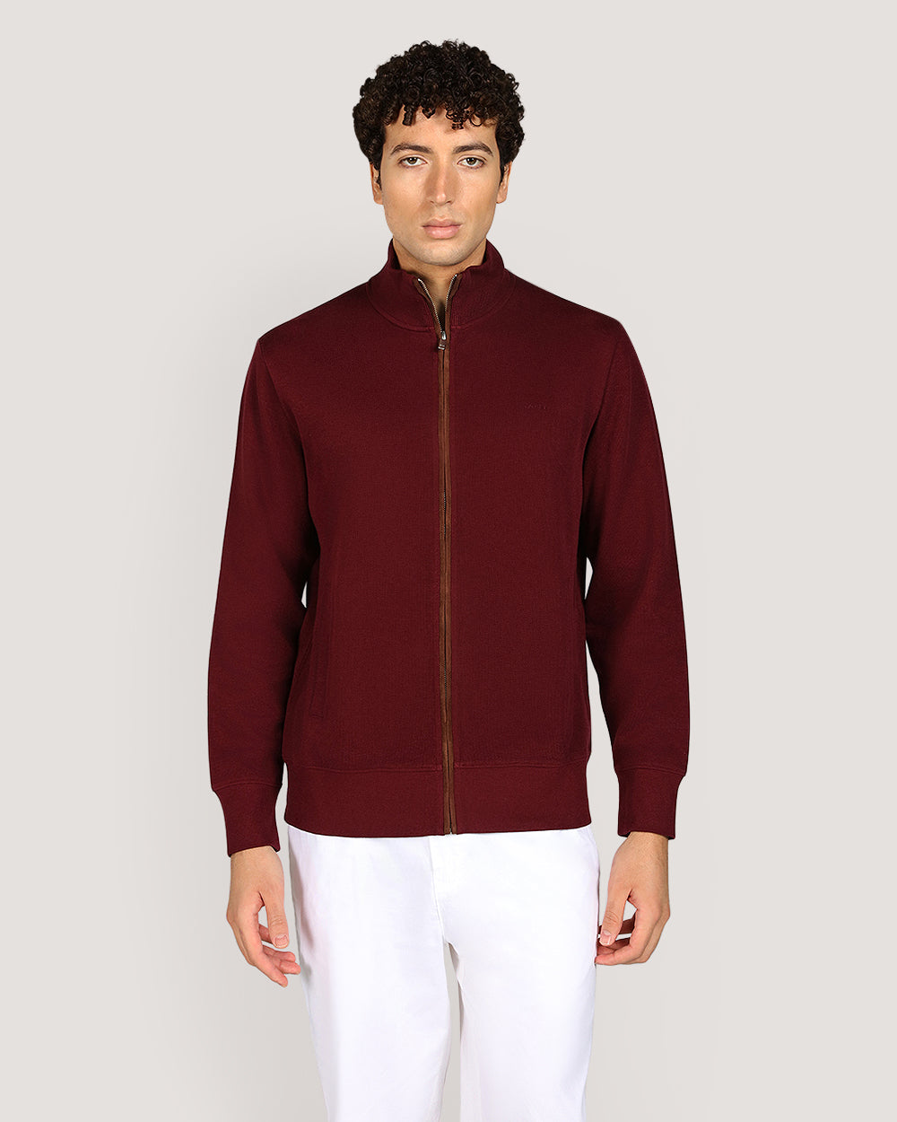 Gant Sacker Rib Full Zip Cardigan For Men WINTER WINE / M