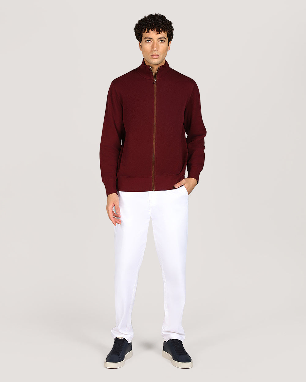 Gant Sacker Rib Full Zip Cardigan For Men WINTER WINE / M