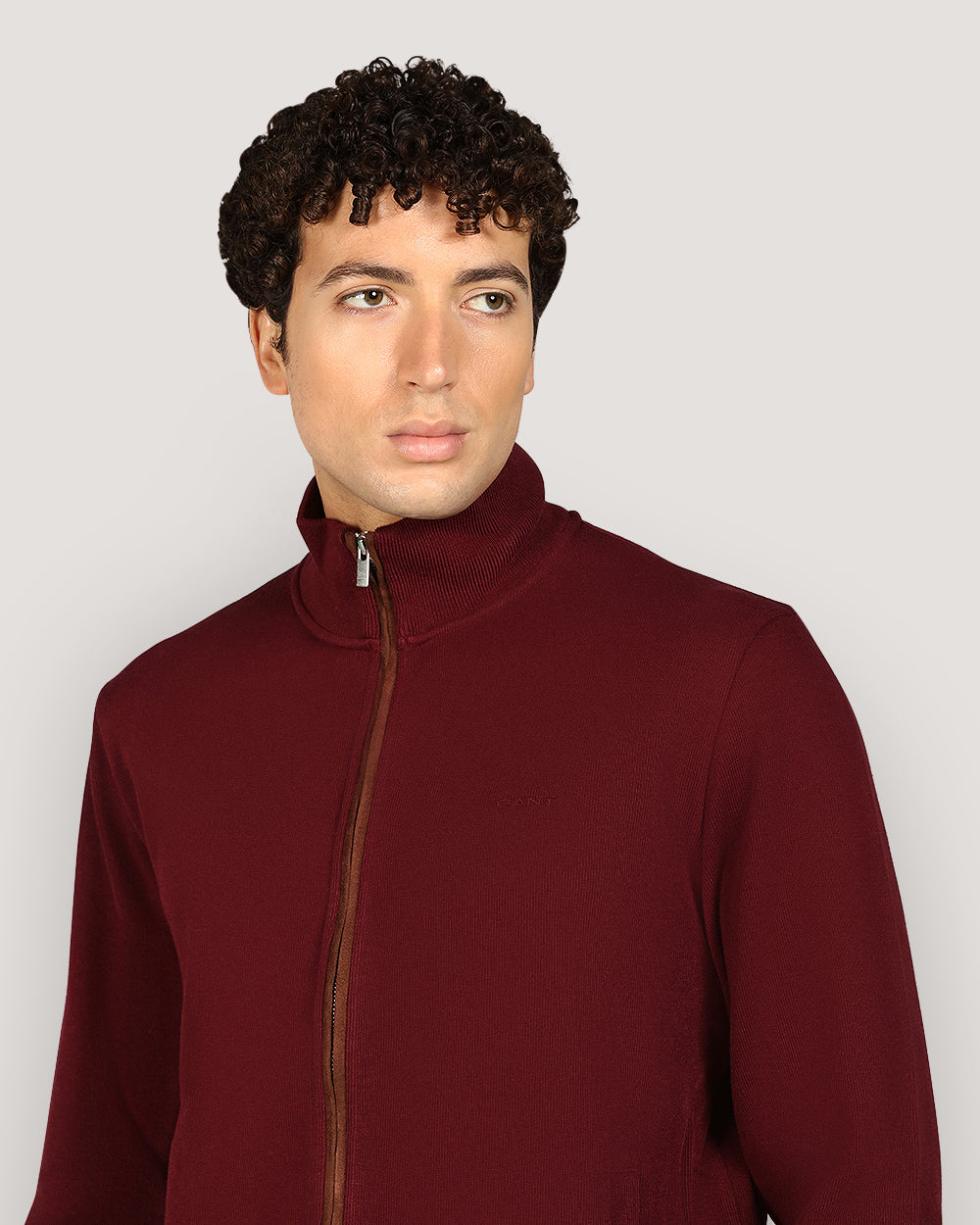 Gant Sacker Rib Full Zip Cardigan For Men WINTER WINE / M