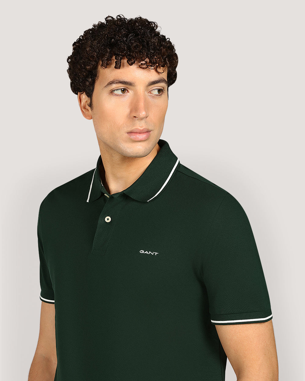 Gant Tippg Short Sleeve Piqué Polo Shirt For Men TARTAN GREEN / M