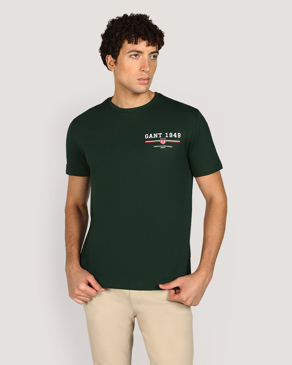 Gant Graphic Short Sleeve T-Shirt For Men TARTAN GREEN / M