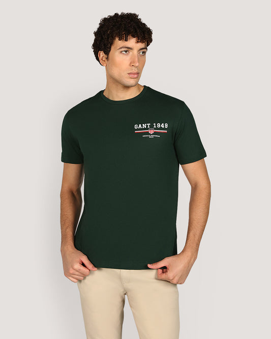 Gant Graphic Short Sleeve T-Shirt For Men TARTAN GREEN / M