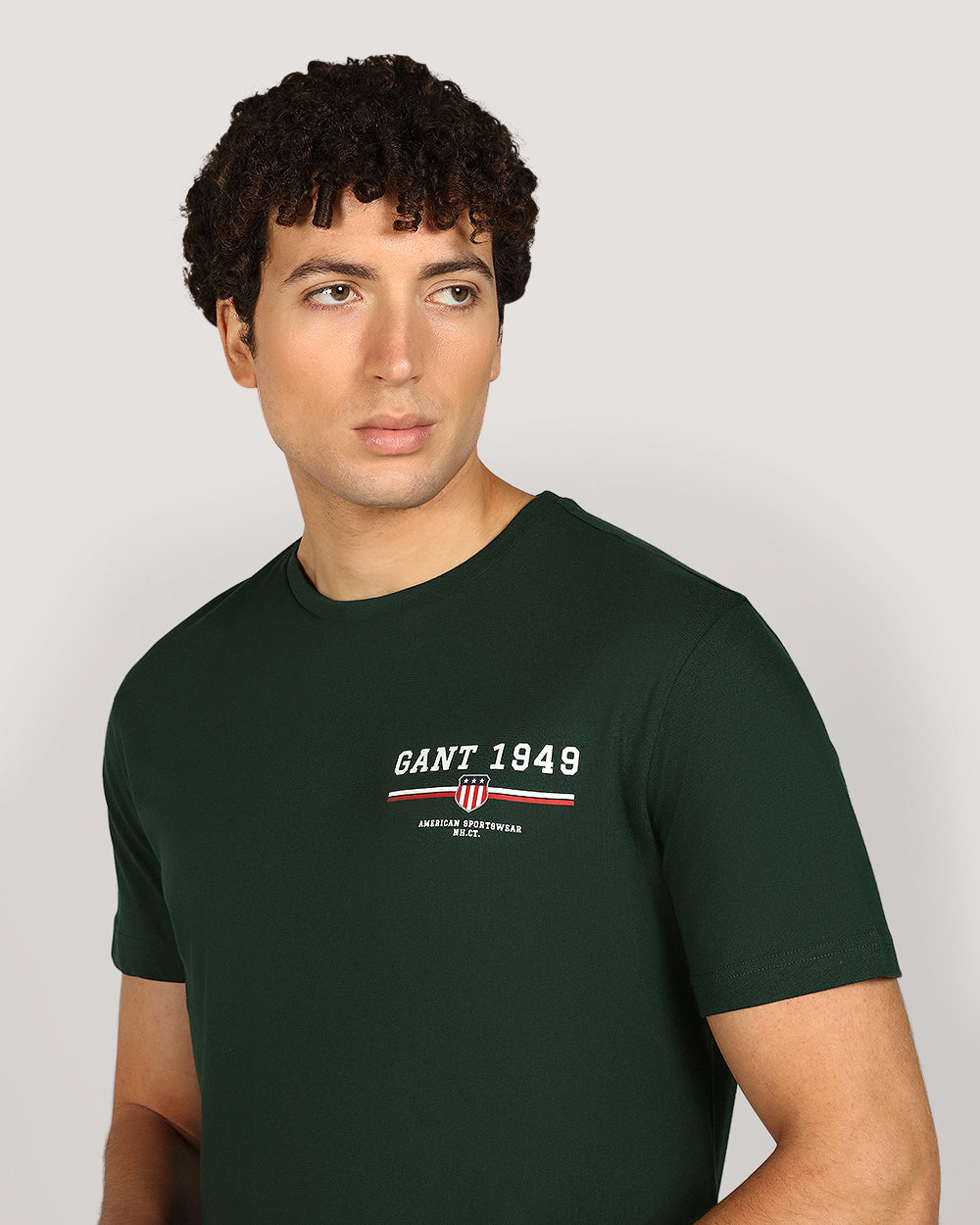 Gant Graphic Short Sleeve T-Shirt For Men TARTAN GREEN / M